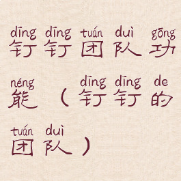 钉钉团队功能(钉钉的团队)