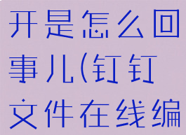 钉钉在线编辑文件打不开是怎么回事儿(钉钉文件在线编辑打不了勾)