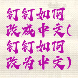 钉钉如何改成中文(钉钉如何改为中文)