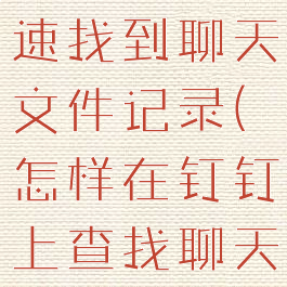 钉钉怎么快速找到聊天文件记录(怎样在钉钉上查找聊天记录)