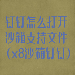 钉钉怎么打开沙箱支持文件(x8沙箱钉钉)