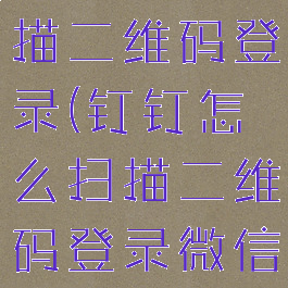 钉钉怎么扫描二维码登录(钉钉怎么扫描二维码登录微信)