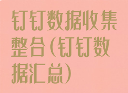 钉钉数据收集整合(钉钉数据汇总)
