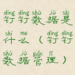 钉钉数据是什么(钉钉数据管理)