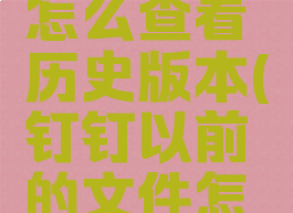 钉钉文件怎么查看历史版本(钉钉以前的文件怎么查看)