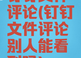 钉钉文件评论(钉钉文件评论别人能看到吗)