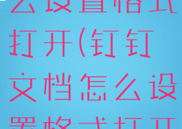 钉钉文档怎么设置格式打开(钉钉文档怎么设置格式打开不了)