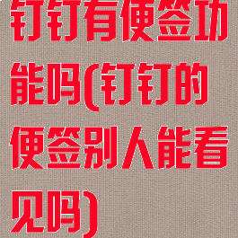 钉钉有便签功能吗(钉钉的便签别人能看见吗)