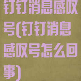 钉钉消息感叹号(钉钉消息感叹号怎么回事)