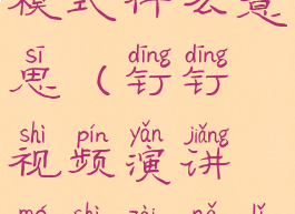 钉钉演讲模式什么意思(钉钉视频演讲模式在哪里)