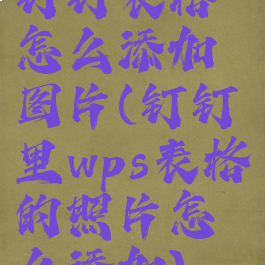 钉钉表格怎么添加图片(钉钉里wps表格的照片怎么添加)
