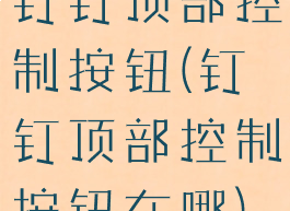 钉钉顶部控制按钮(钉钉顶部控制按钮在哪)