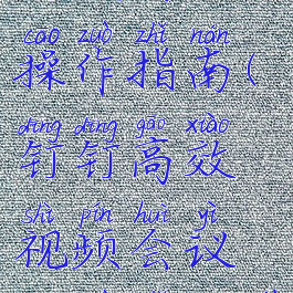 钉钉高效视频会议操作指南(钉钉高效视频会议操作指南下载)