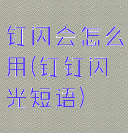 钉闪会怎么用(钉钉闪光短语)