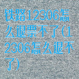 铁路12306怎么退票不了(12306怎么退不了)