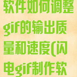 闪电gif制作软件如何调整gif的输出质量和速度(闪电gif制作软件教程)