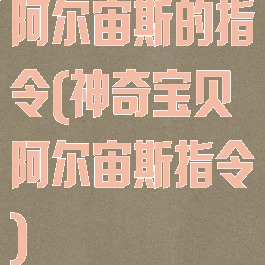 阿尔宙斯的指令(神奇宝贝阿尔宙斯指令)
