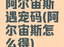 阿尔宙斯遇宠码(阿尔宙斯怎么得)