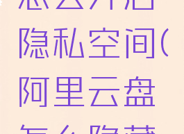 阿里云盘怎么开启隐私空间(阿里云盘怎么隐藏文件)