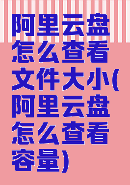 阿里云盘怎么查看文件大小(阿里云盘怎么查看容量)