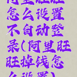 阿里旺旺怎么设置不自动登录(阿里旺旺掉线怎么设置)