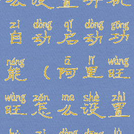 阿里旺旺怎么设置开机自动启动功能(阿里旺旺怎么设置不自动登录)