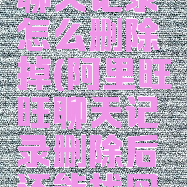 阿里旺旺聊天记录怎么删除掉(阿里旺旺聊天记录删除后还能找回吗)