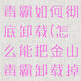 隐藏的金山毒霸如何彻底卸载(怎么能把金山毒霸卸载掉)