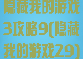 隐藏我的游戏3攻略9(隐藏我的游戏29)