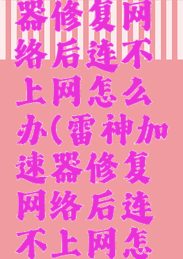 雷神加速器修复网络后连不上网怎么办(雷神加速器修复网络后连不上网怎么办呀)