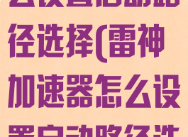雷神加速器怎么设置启动路径选择(雷神加速器怎么设置启动路径选择不了)