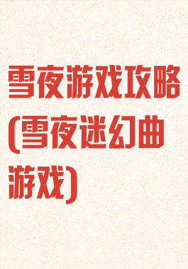 雪夜游戏攻略(雪夜迷幻曲游戏)