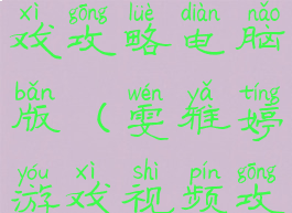 雯雅婷4游戏攻略电脑版(雯雅婷游戏视频攻略)