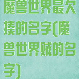 魔兽世界最欠揍的名字(魔兽世界贼的名字)