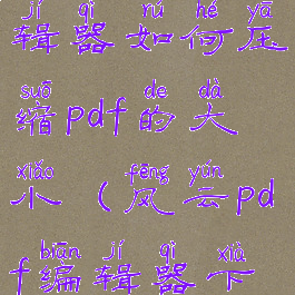 风云pdf编辑器如何压缩pdf的大小(风云pdf编辑器下载)
