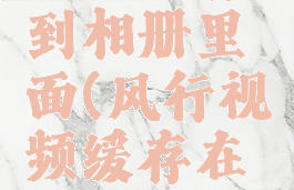 风行视频怎么缓存到相册里面(风行视频缓存在哪个文件夹)