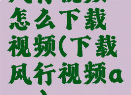 风行视频怎么下载视频(下载风行视频app)