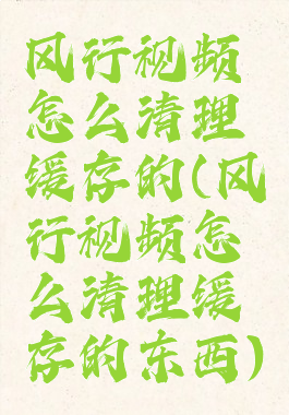 风行视频怎么清理缓存的(风行视频怎么清理缓存的东西)