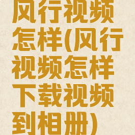 风行视频怎样(风行视频怎样下载视频到相册)