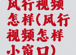 风行视频怎样(风行视频怎样小窗口)