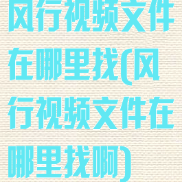 风行视频文件在哪里找(风行视频文件在哪里找啊)