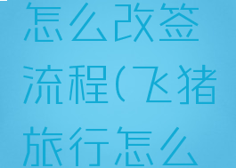 飞猪旅行怎么改签流程(飞猪旅行怎么改时间)