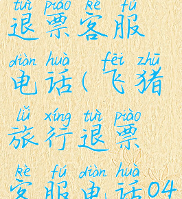 飞猪旅行退票客服电话(飞猪旅行退票客服电话0431)