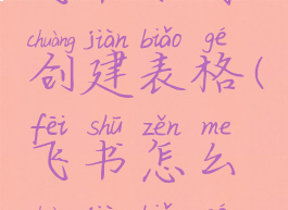 飞书如何创建表格(飞书怎么创建表格)