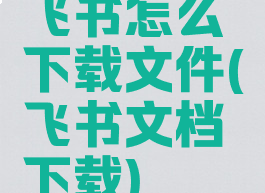 飞书怎么下载文件(飞书文档下载)