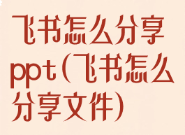 飞书怎么分享ppt(飞书怎么分享文件)
