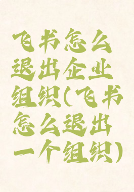 飞书怎么退出企业组织(飞书怎么退出一个组织)