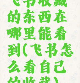 飞书收藏的东西在哪里能看到(飞书怎么看自己的收藏)