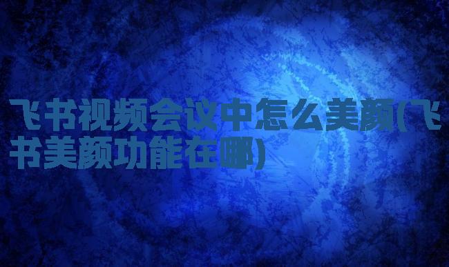 飞书视频会议中怎么美颜(飞书美颜功能在哪)