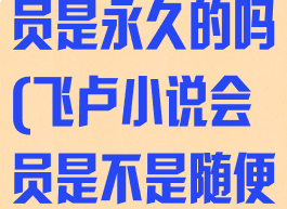 飞卢小说的会员是永久的吗(飞卢小说会员是不是随便看)